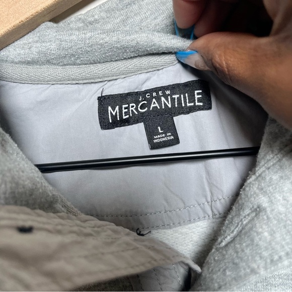 J. Crew Men Henley Sweater Large‎ Gray Preppy Nautical Golf Cotton Poly - Picture 3 of 10